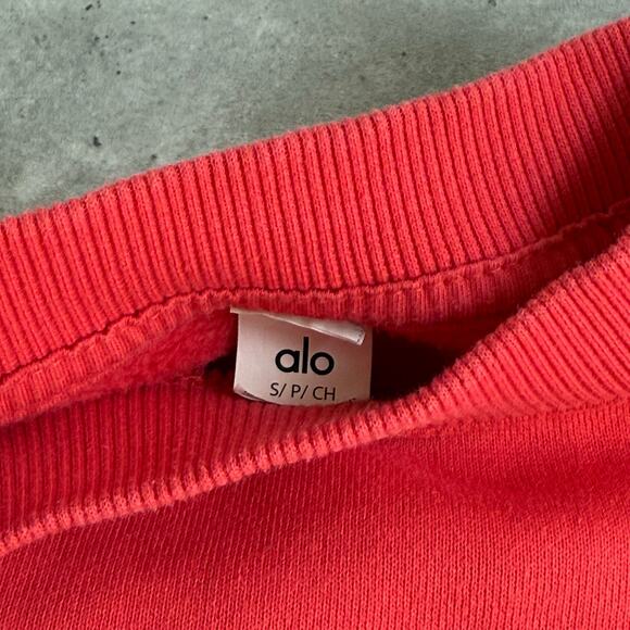 Alo Yoga Accolade cotton blend terry sweatshirt pink summer crush size small - Picture 3 of 8